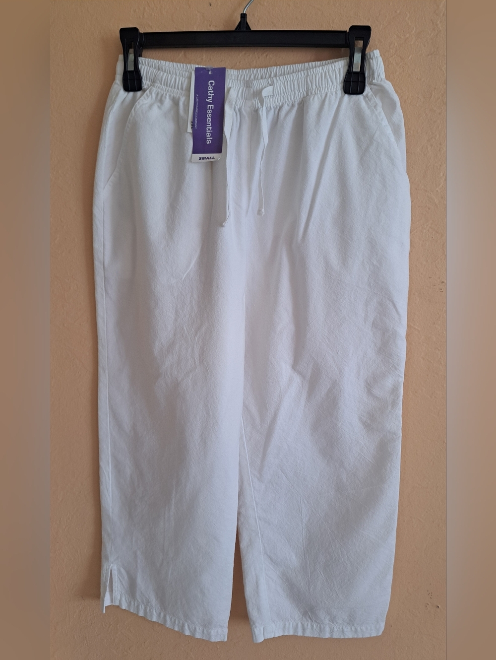 Cathy Essentials Casual Women's White Drawstring Sweatpants by Essentials